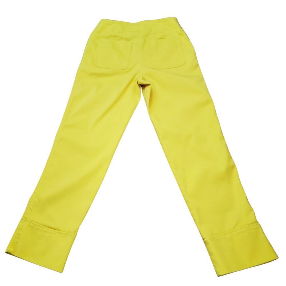 MAEVE High Waist Yellow Cigarette Capri Pants Womens 6 Glamorous Versatile Rich - Picture 6 of 14